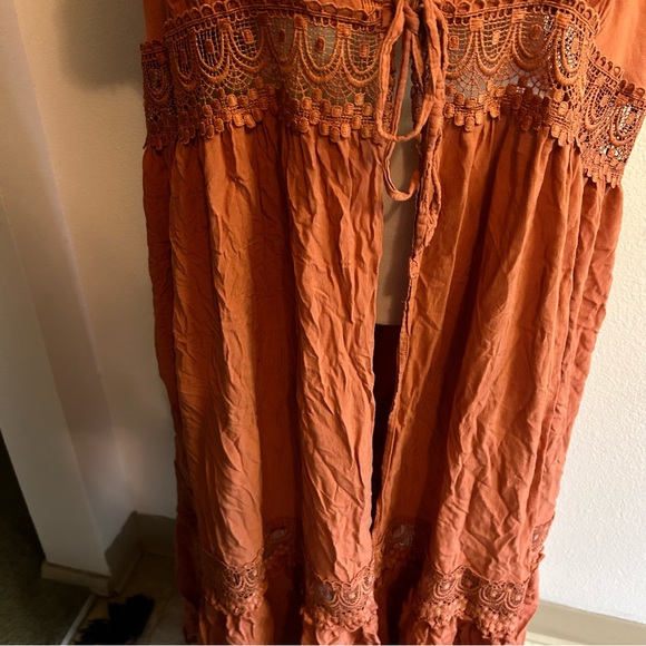 Torrid duster dress brown with lace inset sz 3X good condition - Picture 4 of 6